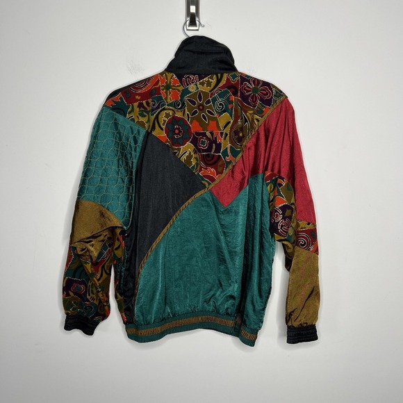 Vintage Casual Isle Tracksuit Womens Medium Multicolor Patchwork 2 Piece 80s - Picture 14 of 16